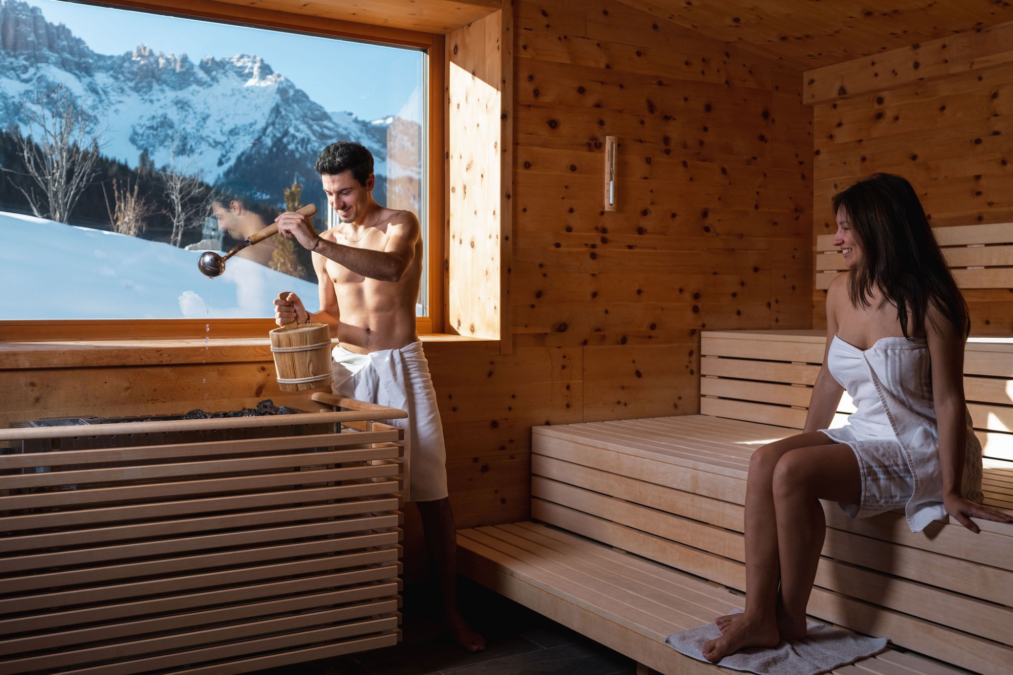 Onzen-Wasserbad: Foto vom Wellnesshotel Moseralm Dolomiti Spa Resort | Wellness Südtirol